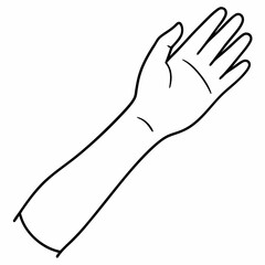 human hands line art  Silhouette Vector illustration