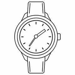 Best hand watch line art  Silhouette Vector illustration
