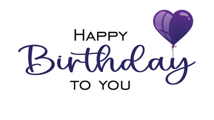 Happy Birthday banner deign with heart balloon 