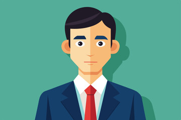 A businessman stands confidently in a suit and tie, ready to engage in various professional activities in a modern office environment