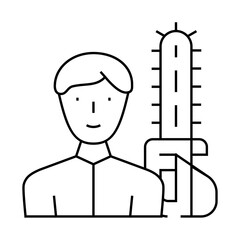 lumberjack worker line icon vector. lumberjack worker sign. isolated contour symbol black illustration