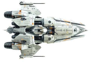 Modern Space Ship Isolated with Clear Transparent Background