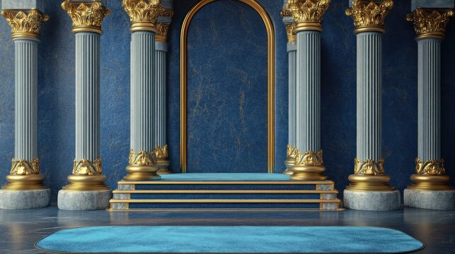 Golden and Blue Hallway