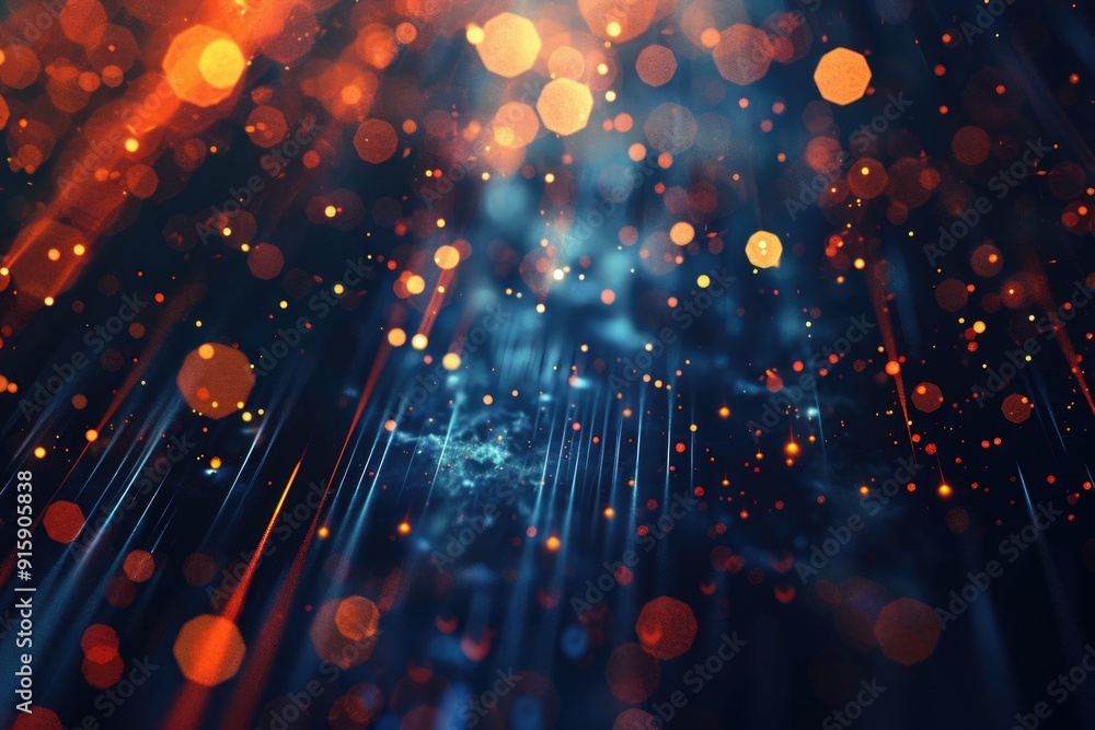 Poster abstract background featuring blue and orange hues with dynamic lights