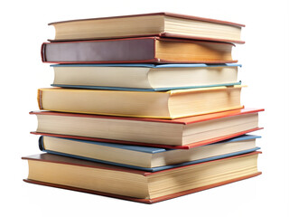 stack of books isolated on transparent background 
