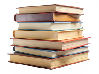 stack of books isolated on transparent background 