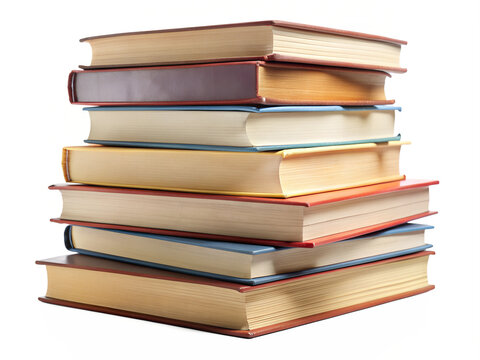 stack of books isolated on transparent background 