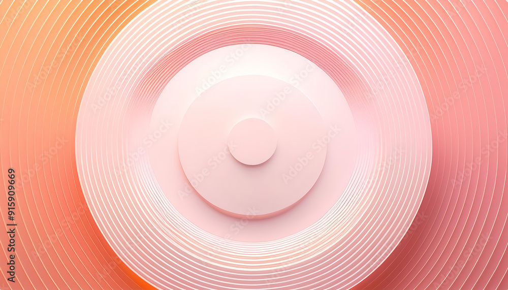 Poster abstract circular pattern with soft pink and orange gradients created in a contemporary digital artw