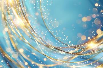 Obraz premium A stylized spiral pattern on a blue and gold colored background, suitable for use in presentations or graphic designs