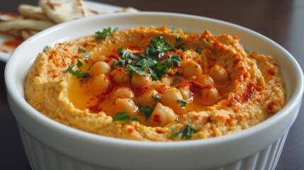 Carrot hummus. Arabic cuisine.
