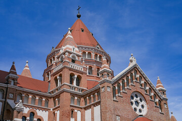 Obraz premium Cathedral of Our Lady of Hungary is a twin-spired church in Szeged, Hungary, Europe