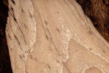Expensive vintage furniture. The table is covered with epoxy resin and varnished. Luxury quality wood processing. Wooden table on a dark background. Black river made of epoxy resin.