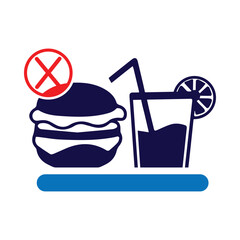 food, drink, no food, no drink, no food sign icon