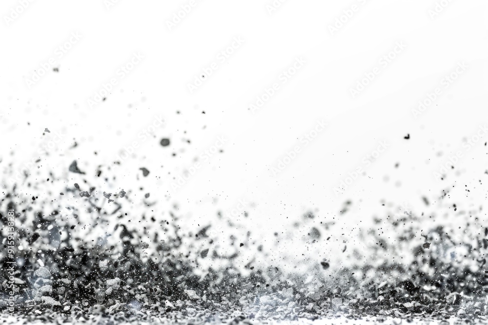 Poster a close-up view of a splash of water in black and white