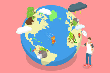 3D Isometric Flat Vector Illustration of Biodiversity, Diverse Wildlife Ecosystem