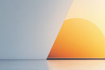 Minimalist Abstract Geometric Shapes in Orange and Gray Tones