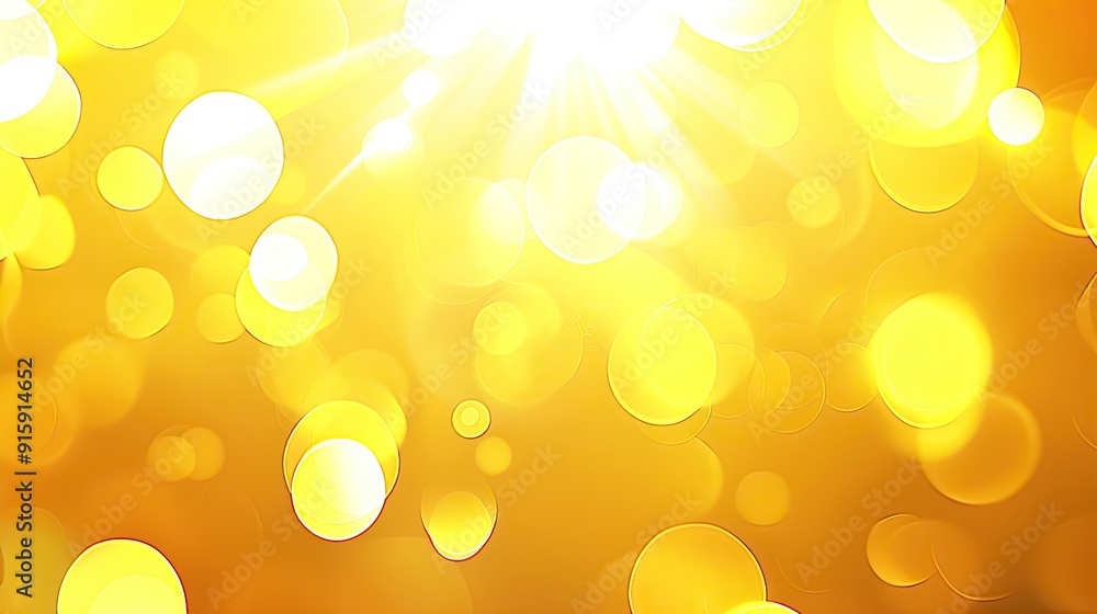 Poster warm abstract bokeh background featuring vibrant yellow and orange hues with soft gradients and glow