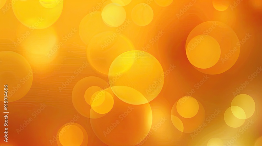 Poster warm abstract bokeh background featuring vibrant yellow and orange hues with soft gradients and glow