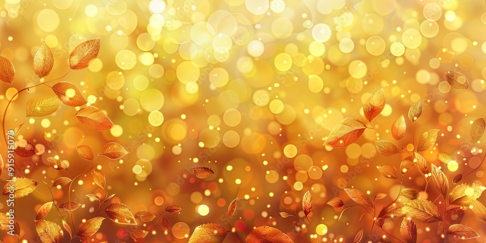 Poster warm autumn background with soft orange and yellow hues creating a cheerful atmosphere and bright bo
