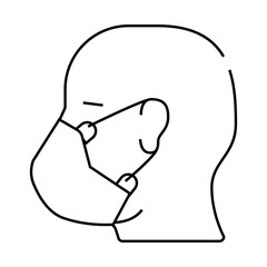 facial mask line icon vector. facial mask sign. isolated contour symbol black illustration