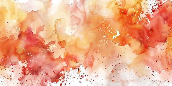Sophisticated autumnal watercolor splashes in burnt orange, golden yellow, and rich red for minimalist design