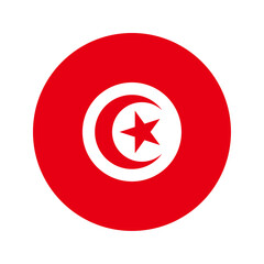 Fototapeta premium Round Tunisia flag icon