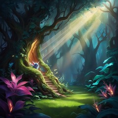 Enchanted Forest: A Mystical Realm of Light and Magic