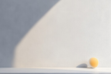 Minimalist Composition With White Wall and Ball in Sunlight