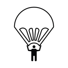 parachute sky diving jump sport military extreme icon