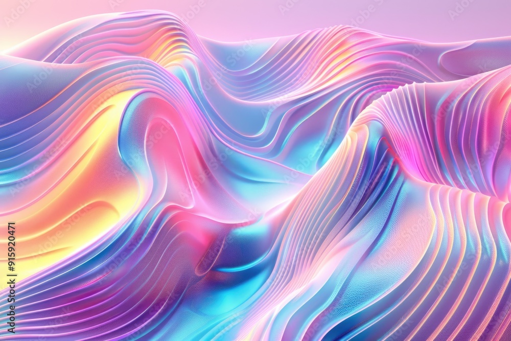 Aufkleber Abstract design featuring wavy lines on a vibrant colored background, perfect for use in creative projects or as a decorative element