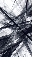 Fototapeta premium Dynamic interplay of dark lines and shapes creates a striking abstract design