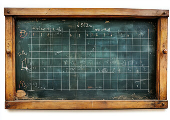 PNG Blackboard with maths equation text intelligence architecture.
