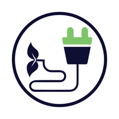 plug, leaf, plant, tree, eco plug, plug with leaf icon