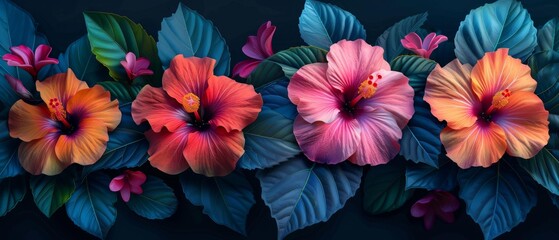 Obraz premium Tropical Floral Pattern