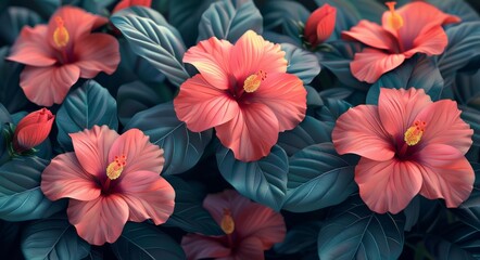 Obraz premium Vibrant Pink Flowers in a Garden
