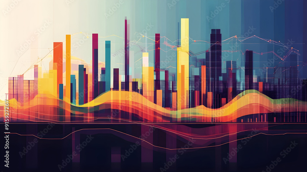 Poster a colorful chart displaying industry performance