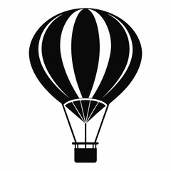 Naklejka premium Hot Air Balloon, hot air balloon vector silhouette, hot air balloon icon