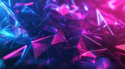 Abstract Geometric Shapes with Neon Lights