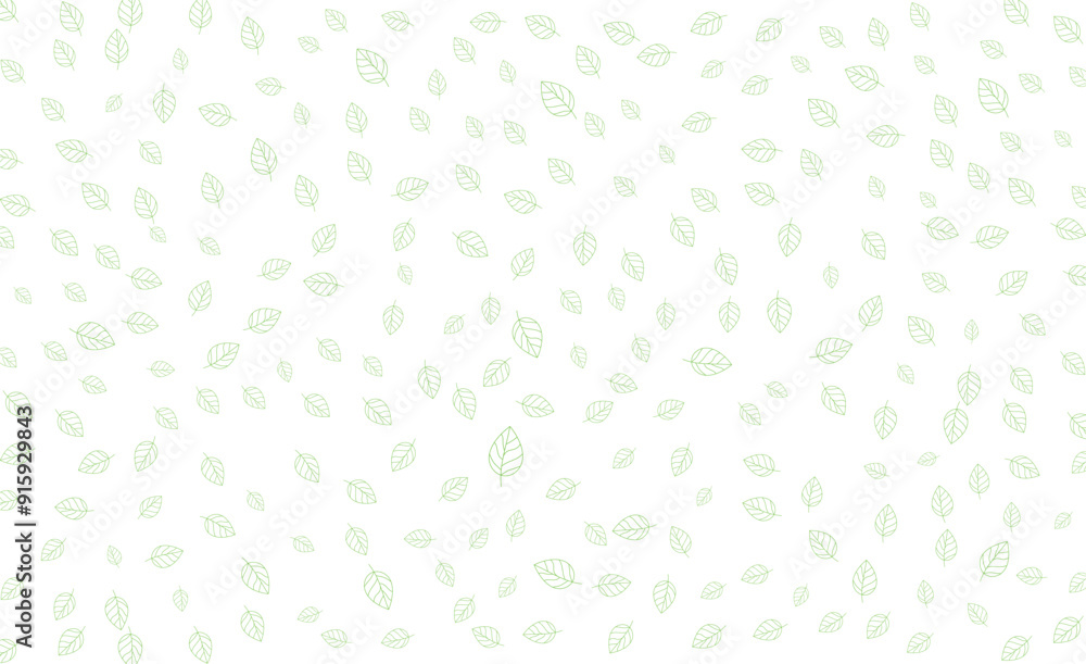 Poster green leaves seamless pattern. abstract vector leaf background outline vector green leaf editable pa