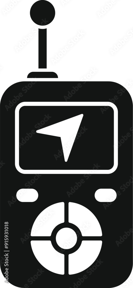 Poster gps navigator showing location with arrow sign on screen, travel and navigation concept