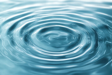 Blue water with ripples on the surface. Defocus blurred transparent blue colored clear calm water surface texture with splashes and bubbles. Water waves with shining pattern texture background.