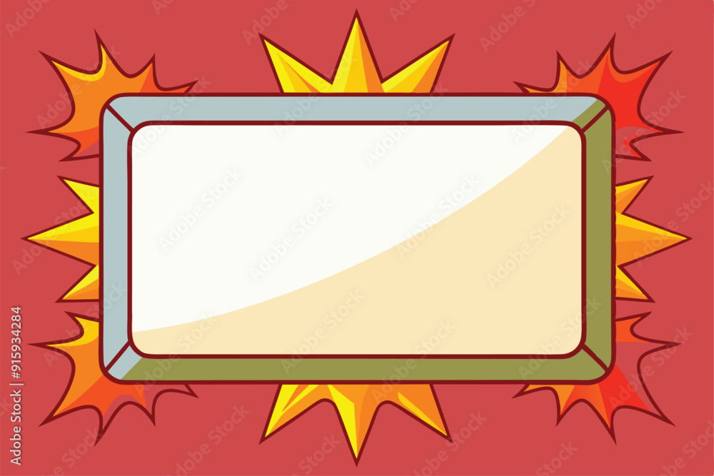 Aufkleber a colorful blank speech bubble is surrounded by explosive graphic elements in a dynamic comic book s