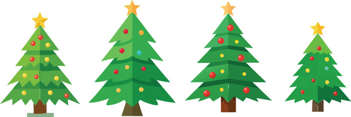 Christmas  tree isolated on white BACKGROUND  