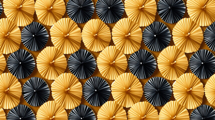 Naklejka premium Circles, Shapes, Waves, Golden Floral Objects, Abstract Image, Texture, Pattern Background, Wallpaper, Smartphone Cover and Screen, Cell Phone, Computer, Laptop, 9:16 and 16:9 Format 