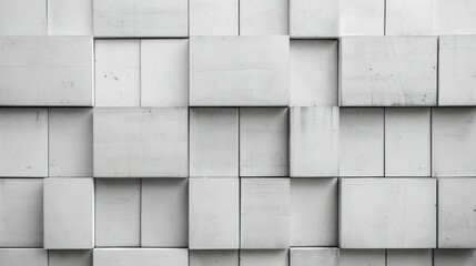 Abstract Concrete Wall with Geometric Pattern