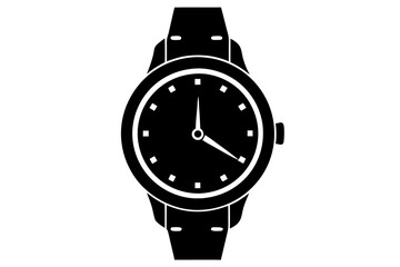 
Hand watch silhouette vector, classic hand wrist watch icon

