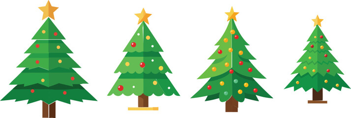 Christmas  tree isolated on white BACKGROUND  