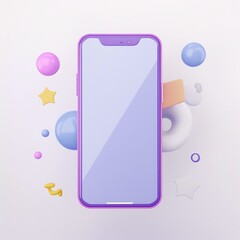 3D Render of Cute Phone with Sauce in Cartoon Style – Clean Background
