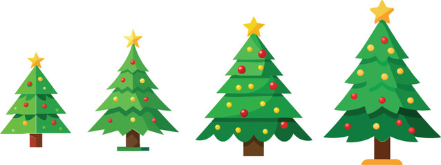 Christmas  tree isolated on white BACKGROUND  