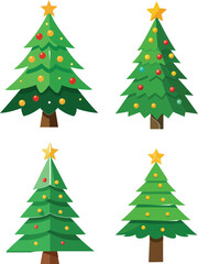 Christmas  tree isolated on white BACKGROUND  